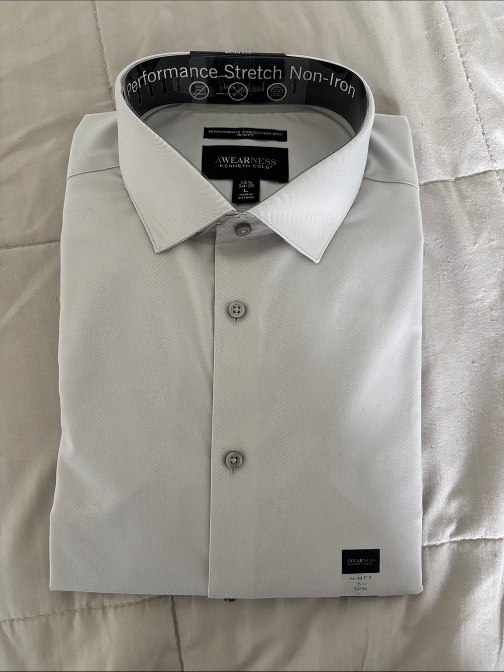 Kenneth Cole Slim Fit White Dress Shirt